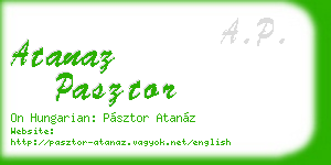 atanaz pasztor business card